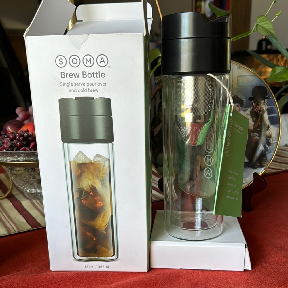 Soma Glass Brew Bottle with Black Cap 12 Oz/ 355ml